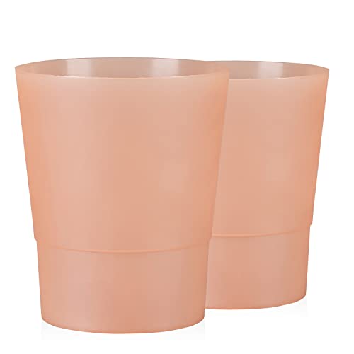 Tymar Orchideentopf Übertopf, 2er-Pack, transparent, Blumentopf, Blumenkübel für Orchidee, Pflanzentopf aus Kunststoff, Moderne, schlanke, Runde Form, OSSTO001 (Orange, ø 12 cm) von Tymar