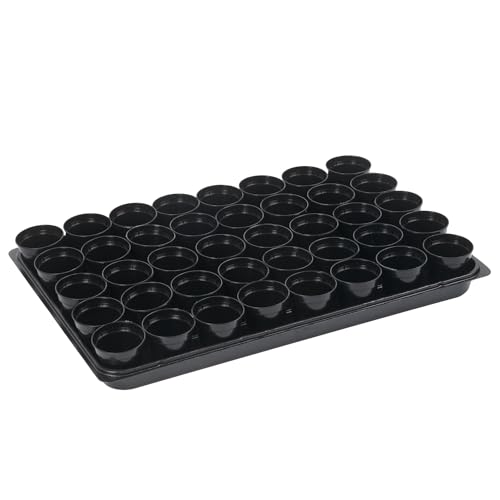 Tymar 40 Anzuchttöpfe mit Untersetzer, Blumentopf mit Pflanzschalen, mit Tablett, Shuttle-Trageschalen (Anzuchttöpfe ø5 + Untersetzer, 1 Pack) von Tymar