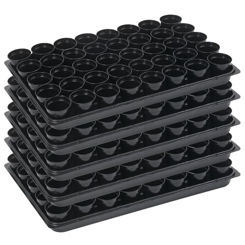 Tymar 40 Anzuchttöpfe mit Untersetzer, Blumentopf mit Pflanzschalen, mit Tablett, Shuttle-Trageschalen (Anzuchttöpfe ø5 + Untersetzer, 5 Pack) von Tymar
