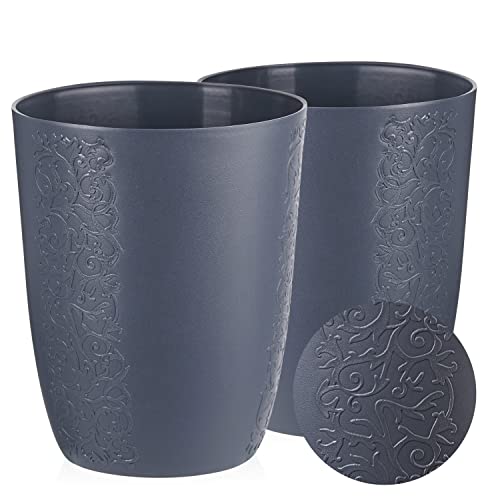 Tymar Blumentopf, 2er-Pack, Orchideentopf, Blumenkübel für Orchidee, Pflanzentopf aus Kunststoff, Moderne, schlanke, Runde Form (Graphit, ø 12,5 cm) von Tymar