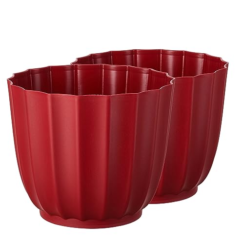 Tymar Blumentopf, 2er-Pack, Übertopf ((2pack) Rot; ø 27 cm) von Tymar