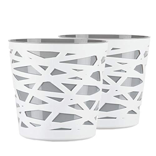 Tymar Blumentopf, 2er-Pack, runde Form, Übertopf (ø 19cm, Grau) von Tymar