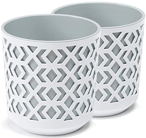 Tymar Blumentopf, 2er Set, runde Form, Übertopf (Weiß/Grau, ø 25,5cm) von Tymar