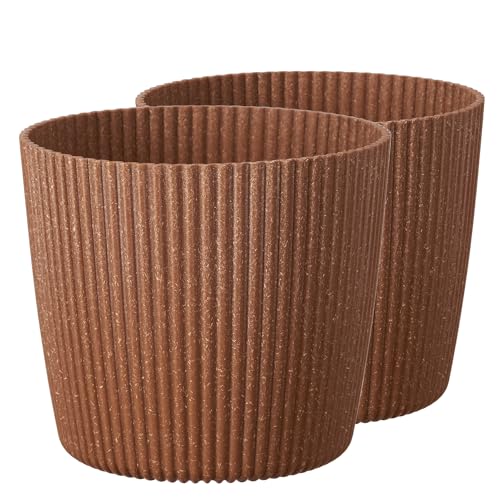 Tymar Blumentopf,Übertopf, 2er-Pack, Runde Form ((2pack) Natur, ø 11 cm) von Tymar