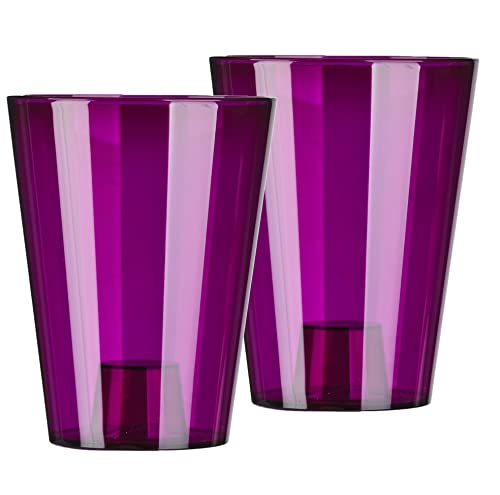 Tymar Orchideentopf Übertopf, 2er-Pack, transparent, Blumentopf, Blumenkübel für Orchidee, Pflanzentopf aus Kunststoff, Moderne, schlanke, Runde Form, STOOKPS001 (Violett Transpartent, ø 12 cm) von Tymar