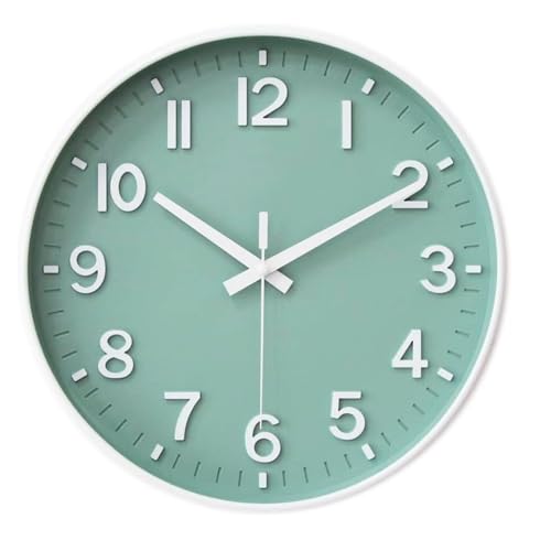 Tyme Wanduhr 30cm mit schleichender Sekunde ohne Tickgeräus Quartz Modern Rund für Büro, Wohnzimmer, Küche, Schule und Kinderzimmer von Tyme