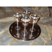 F.b. Rogers ~ Silverplate 8 "Tablet & 4" Kelche - 4Er Set Made in Italy F.b. Rogers ~ Silverplate 8 "Tablet & 4" Kelche - 4Er Set Made in Italy von TymeTwo