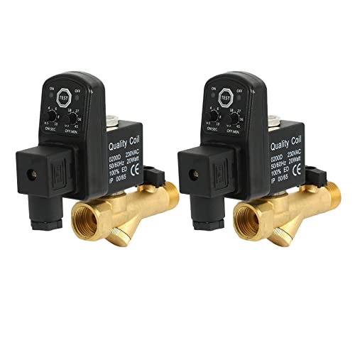 Tynmoel 2 x AC 220 V 1,27 cm elektronischer 2-Wege-Luftkompressor, Gastank, automatisches Ablassventil Tynmoel 2 x AC 220 V 1,27 cm elektronischer 2-Wege-Luftkompressor, Gastank, automatisches Ablassventil von Tynmoel