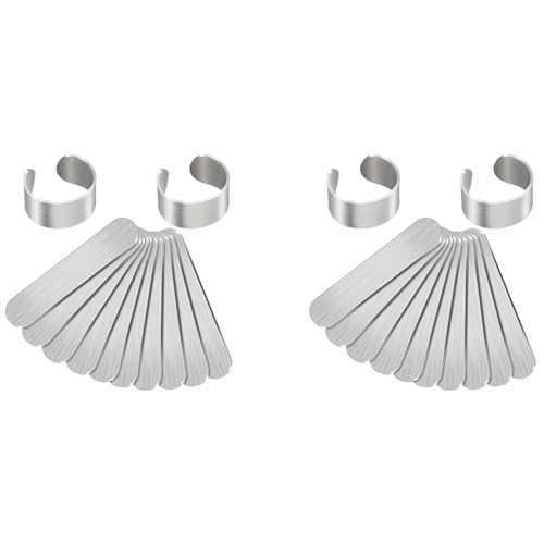 Tynmoel 24 Stücke Metallstanzrohlinge Aluminium Ringe Rohlinge 0.47X2.24 Biegerohlinge Ringe Rohlinge für DIY Schmuckherstellung von Tynmoel