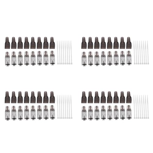 Tynmoel 32 Stück werkzeuglos geschirmte RJ45 Cat 7 Termination Plug Cat7 Stecker / Cat7 Steckverbinder Modular 23/24AWG Schwarz Tynmoel 32 Stück werkzeuglos geschirmte RJ45 Cat 7 Termination Plug Cat7 Stecker / Cat7 Steckverbinder Modular 23/24AWG Schwarz von Tynmoel