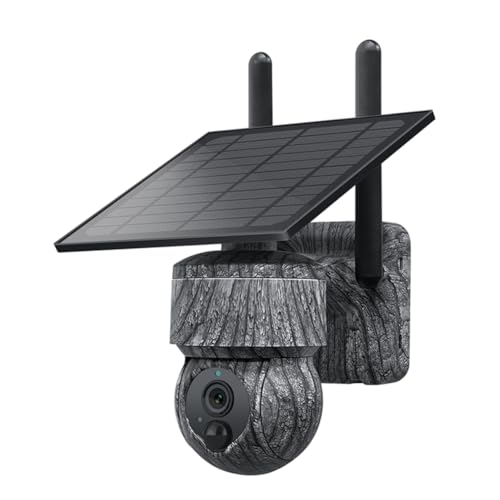 Tynmoel 3MP 4G SIM Solar-PTZ-Kamera WIFI Drahtlose IP-Außenkameras mit Solarpanel -Wege-Audio-Sicherheits-CCTV-Kamera (C) Einfache Installation von Tynmoel