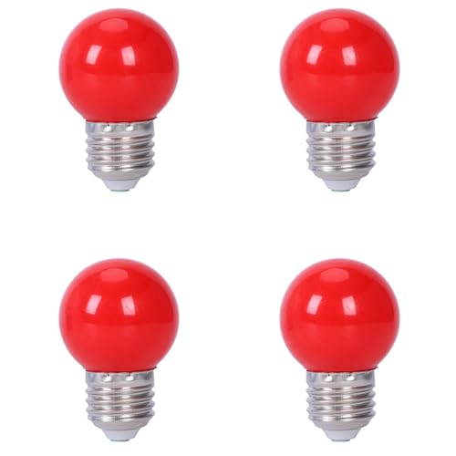 Tynmoel 4X E27 3W 6 SMD LED Energiesparlampe Globe Light Lampe AC 110-240V, Rot von Tynmoel