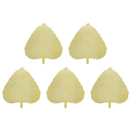 Tynmoel 5X Neues Handgefertigtes Tee Sieb Aus Rostfreiem Stahl im Blattform, Tee Aufguss, Teefilter, Perfekt für Lose Blatt Tee (Gold) von Tynmoel