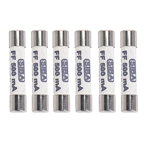 Tynmoel 6X 1000V 500MA 6,3 x 32 mm Weisse Keramik Sicherung Fuer Multimeter von Tynmoel