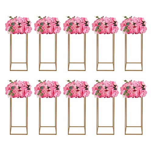 10er-Set Quadratischer Gold Hochzeitsbogenständer Metallbogen Hintergrundständer Ballonbogenständer für Geburtstag Hochzeit Babyparty Brautparty (9.5, Kilogramm) von TyochiAki
