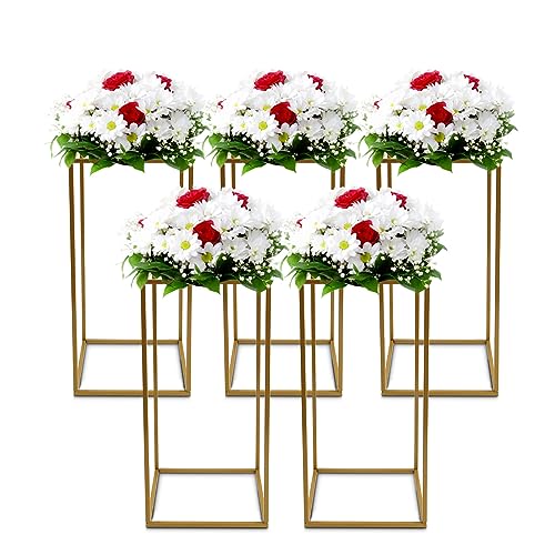 5er-Set Quadratischer Gold Hochzeitsbogen 28 * 28 * 60cm Metallbogen Hintergrundständer Ballonbogenständer für Geburtstag Hochzeit Babyparty Brautparty von TyochiAki