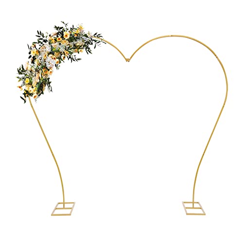 Herz Gold Hochzeitsbogenständer 265 * 55 * 235cm Metallbogen Hintergrundständer Ballonbogenständer für Geburtstag Hochzeit Babyparty Brautparty (Gold) von TyochiAki