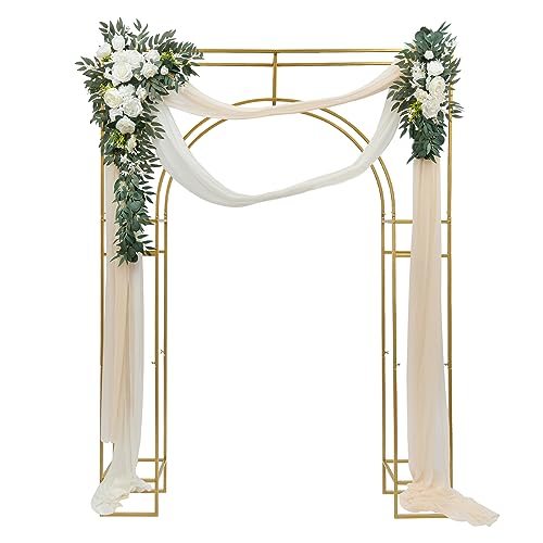 Hochzeitsbogenständer 180 * 30 * 250cm Metallbogen Hintergrundständer Ballonbogenständer für Geburtstag Hochzeit Babyparty Brautparty (Gold) von TyochiAki