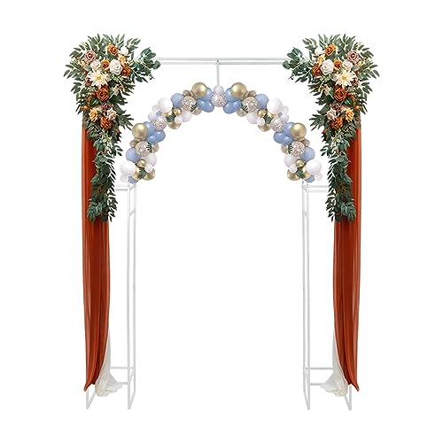Hochzeitsbogenständer 180 * 30 * 250cm Metallbogen Hintergrundständer Ballonbogenständer für Geburtstag Hochzeit Babyparty Brautparty (Weiß) von TyochiAki