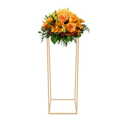 Quadratischer Gold Hochzeitsbogen Metallbogen Hintergrundständer mit Acrylplatte Ballonbogenständer für Geburtstag Hochzeit Babyparty Brautparty (1.7, Kilogramm) von TyochiAki