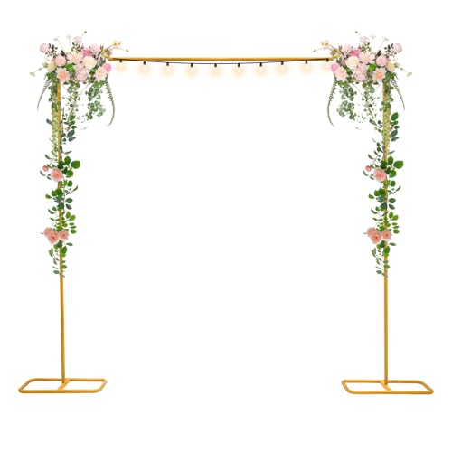 Quadratischer Gold Hochzeitsbogenständer 2 * 2,1m Metallbogen Hintergrundständer Ballonbogen für Geburtstag Hochzeit Babyparty Brautparty von TyochiAki