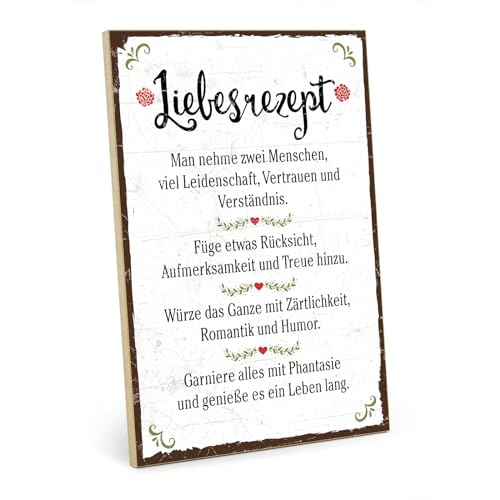 TypeStoff Holzschild mit Spruch – LIEBESREZEPT – Grafik-Bild bunt, Schild, Wandschild, Türschild, Holztafel, Holzbild als Geschenk und Dekoration - HS-00314 TypeStoff Holzschild mit Spruch – LIEBESREZEPT – Grafik-Bild bunt, Schild, Wandschild, Türschild, Holztafel, Holzbild als Geschenk und Dekoration - HS-00314 von TypeStoff