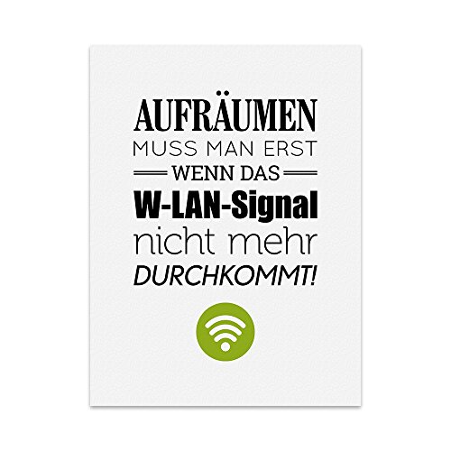 TypeStoff Kunstdruck, Poster mit Spruch – AUFRÄUMEN MUSS MAN ERST … – Typografie-Bild auf hochwertigem Karton - Plakat, Druck, Print, Wandbild - KD-00001-L von TypeStoff