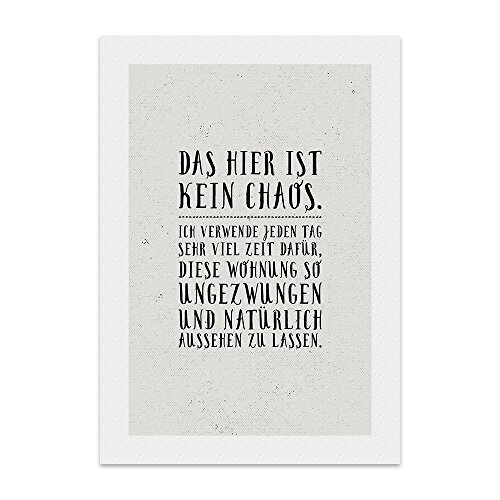 TypeStoff Kunstdruck, Poster mit Spruch – DAS HIER IST KEIN CHAOS - Typografie-Bild auf hochwertigem Karton - Plakat, Druck, Print, Wandbild - KD-00179-L TypeStoff Kunstdruck, Poster mit Spruch – DAS HIER IST KEIN CHAOS - Typografie-Bild auf hochwertigem Karton - Plakat, Druck, Print, Wandbild - KD-00179-L von TypeStoff