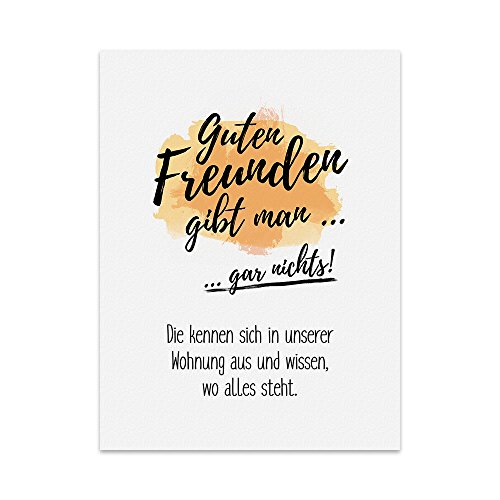 TypeStoff Kunstdruck, Poster mit Spruch – GUTE FREUNDE – Wand-Bild, Plakat mit Zitat als Geschenk und Dekoration - KD-00102-L von TypeStoff