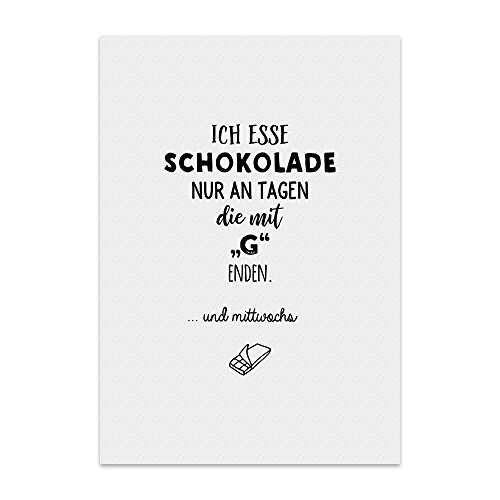TypeStoff Kunstdruck, Poster mit Spruch – ICH ESSE SCHOKOLADE – lustiges Typografie-Bild auf hochwertigem Karton - Plakat, Druck, Print, Wandbild - KD-00220-L TypeStoff Kunstdruck, Poster mit Spruch – ICH ESSE SCHOKOLADE – lustiges Typografie-Bild auf hochwertigem Karton - Plakat, Druck, Print, Wandbild - KD-00220-L von TypeStoff