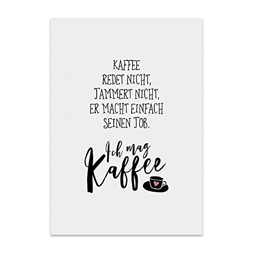 TypeStoff Kunstdruck, Poster mit Spruch – ICH MAG KAFFEE – Typografie-Bild auf hochwertigem Karton - Plakat, Druck, Print, Wandbild - KD-00253-L von TypeStoff