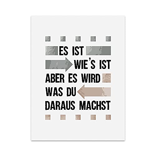 TypeStoff Kunstdruck, Poster mit Spruch – Wandel – Typografie-Bild auf hochwertigem Karton - Plakat, Druck, Print, Wandbild zum Thema Schicksal, Veränderung und Ziel - KD-00687-L von TypeStoff