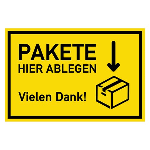 TypeStoff Hinweisschild - Privatgrundstück - Pakete hier ablegen - Vielen Dank! 30 x 20 cm aus stabiler PVC Hartschaumplatte 3 mm mit UV-Schutz - FS-01347 von TypeStoff