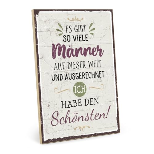 TypeStoff Holzschild mit Spruch – Es gibt so viele Männer – im Vintage-Look mit Zitat als Geschenk und Dekoration zum Thema Liebe - HS-01436 TypeStoff Holzschild mit Spruch – Es gibt so viele Männer – im Vintage-Look mit Zitat als Geschenk und Dekoration zum Thema Liebe - HS-01436 von TypeStoff