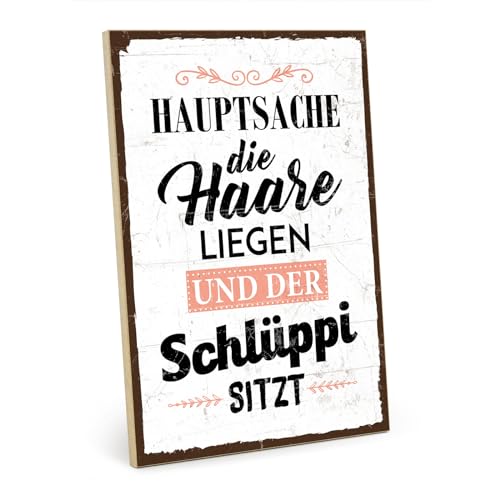 TypeStoff Holzschild mit Spruch – Haare – im Vintage-Look mit Zitat als Geschenk und Dekoration zum Thema Friseur und Schlüppi - HS-00170 TypeStoff Holzschild mit Spruch – Haare – im Vintage-Look mit Zitat als Geschenk und Dekoration zum Thema Friseur und Schlüppi - HS-00170 von TypeStoff