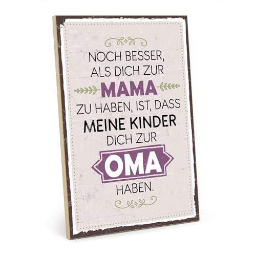 TypeStoff Holzschild mit Spruch – OMA – im Vintage-Look mit Zitat als Geschenk und Dekoration zum Thema Mutter, Großmutter und Familie - HS-00403 von TypeStoff