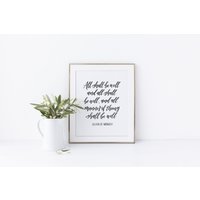 "Julian Of Norwich Zitat Print Handlettering Typografie Art "Julian Of Norwich Zitat Print Handlettering Typografie Art von TypebyAlice