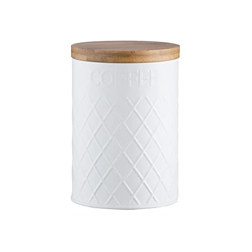 Typhoon weiß geprägt Tee Kaffee Zucker-Set Kanister Brotkasten Brottopf Coffee Canister, 11.5 x 11.5 x 16 cm von Typhoon