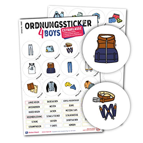 Typographus - 68 kindgerechte Aufkleber für Kleidung - Für Kleiderschränke, Boxen & Möbel - Sorgen für Ordnung im Kinderzimmer | Jungs | Ordnungssticker, Lernen, Aufbewahrung, Ordnungssystem farbig Typographus - 68 kindgerechte Aufkleber für Kleidung - Für Kleiderschränke, Boxen & Möbel - Sorgen für Ordnung im Kinderzimmer | Jungs | Ordnungssticker, Lernen, Aufbewahrung, Ordnungssystem farbig von Typographus