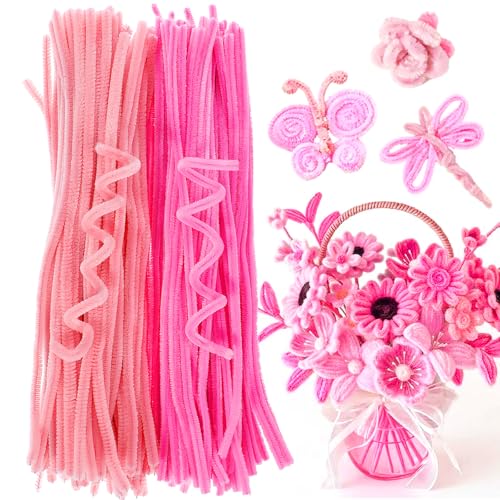 Tyqour 200 Stück Pfeifenreiniger 2 Stile Rosa Pfeifenreiniger Chenilledraht 6mmx30cm Biegeplüsch Basteldraht Rosa Pfeifenputzer, Pfeiffendraht für Kreative DIY-Projekte und Basteldeko für Kinder Tyqour 200 Stück Pfeifenreiniger 2 Stile Rosa Pfeifenreiniger Chenilledraht 6mmx30cm Biegeplüsch Basteldraht Rosa Pfeifenputzer, Pfeiffendraht für Kreative DIY-Projekte und Basteldeko für Kinder von Tyqour