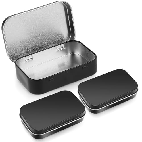 Tyqour 3 Stück Metalldosen Rechteckig Dose Blechdose mit Deckel Metalldose Klein Container Organizer Mini Box für DIY Gebrauch Zuhause Organizer（9.4 x 5.9 x 2.1cm） von Tyqour