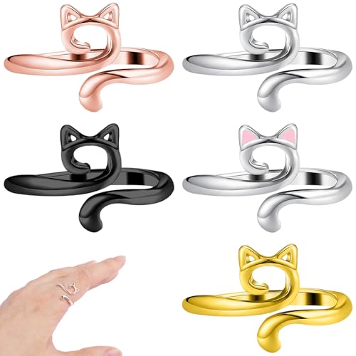 Tyqour 5 Stück Verstellbare Häkelringe Finger, Metall Katze Häkelring Cat Crochet Ring Häkel Zubehör, Strickschlaufe Ring DIY Katzenohren Stricken Häkeln Häkelringe Finger zum Quilten Basteln Zubehör Tyqour 5 Stück Verstellbare Häkelringe Finger, Metall Katze Häkelring Cat Crochet Ring Häkel Zubehör, Strickschlaufe Ring DIY Katzenohren Stricken Häkeln Häkelringe Finger zum Quilten Basteln Zubehör von Tyqour