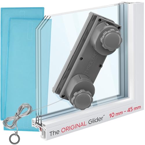 Tyroler Der Glider R-4 AFC Magnetischer Fensterreiniger | für 10-45mm Doppelglas, beidseitig | Fensterputzer magnetisch | Fensterreiniger magnetisch | Magnet Fensterputzer | Fenster putzen Magnet von Tyroler Bright Tools