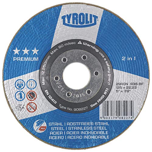 TYROLIT Rondeller Premium*** 2in1 | 115 mm | Korn 36 | Form 29RON | 1 Stück von Tyrolit