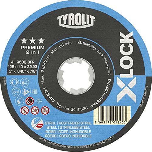 TYROLIT X-LOCK Trennscheibe Stahl/Inox gerade Premium*** 125 x 1.0 mm Inhalt: 25 Stück von Tyrolit