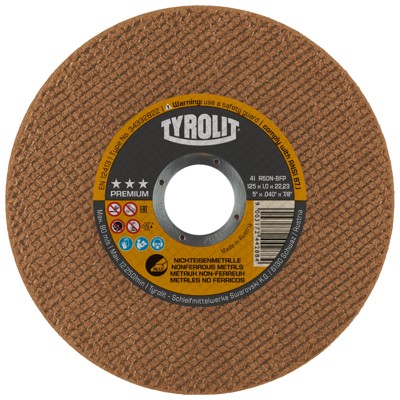 Trennscheibe ø125 x 2,5 x 22,23mm gerade A30N PREMIUM NE-Metall von Tyrolit