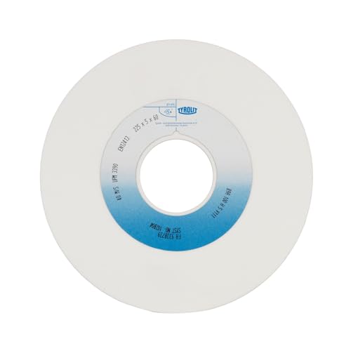 Tyrolit 608080 Sägeschärfscheibe Edelkorund 89A Form 1, Korn 60, 200 mm x 10 mm x 32 mm, Weiß von Tyrolit