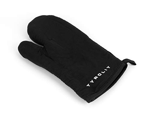 TYROLIT Life Ofenhandschuh mit gummierter Greiffläche - Schwarzer Grill-Handschuh mit praktischer Aufhängelasche zum Kochen, Backen & Grillen von Tyrolit