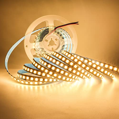 Tyun LED Streifen Licht, 12V LED Band 120 LEDs/M 5 Meter 600 LEDs SMD 5054 Warmweiß 3000K IP20 LED Strip Lichtband Flexibel LED Lichtleiste für Garten, Schlafzimmer, Küche Dekoration von Tyun