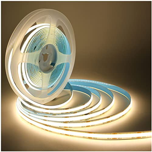 Tyun LED Streifen Licht, COB LED Band DC 12V 320 LEDs/M 5 Meter 1600 LEDs Natürliches Weiß 4000K LED Strip Lichtband Flexibel LED Lichtleiste für Garten, Schlafzimmer, Küche Dekoration von Tyun